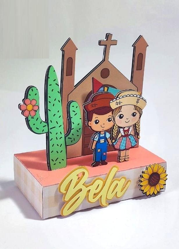 Arquivo de Corte Caixa Mini Cenário - Festa Junina - STUDIO/PDF
