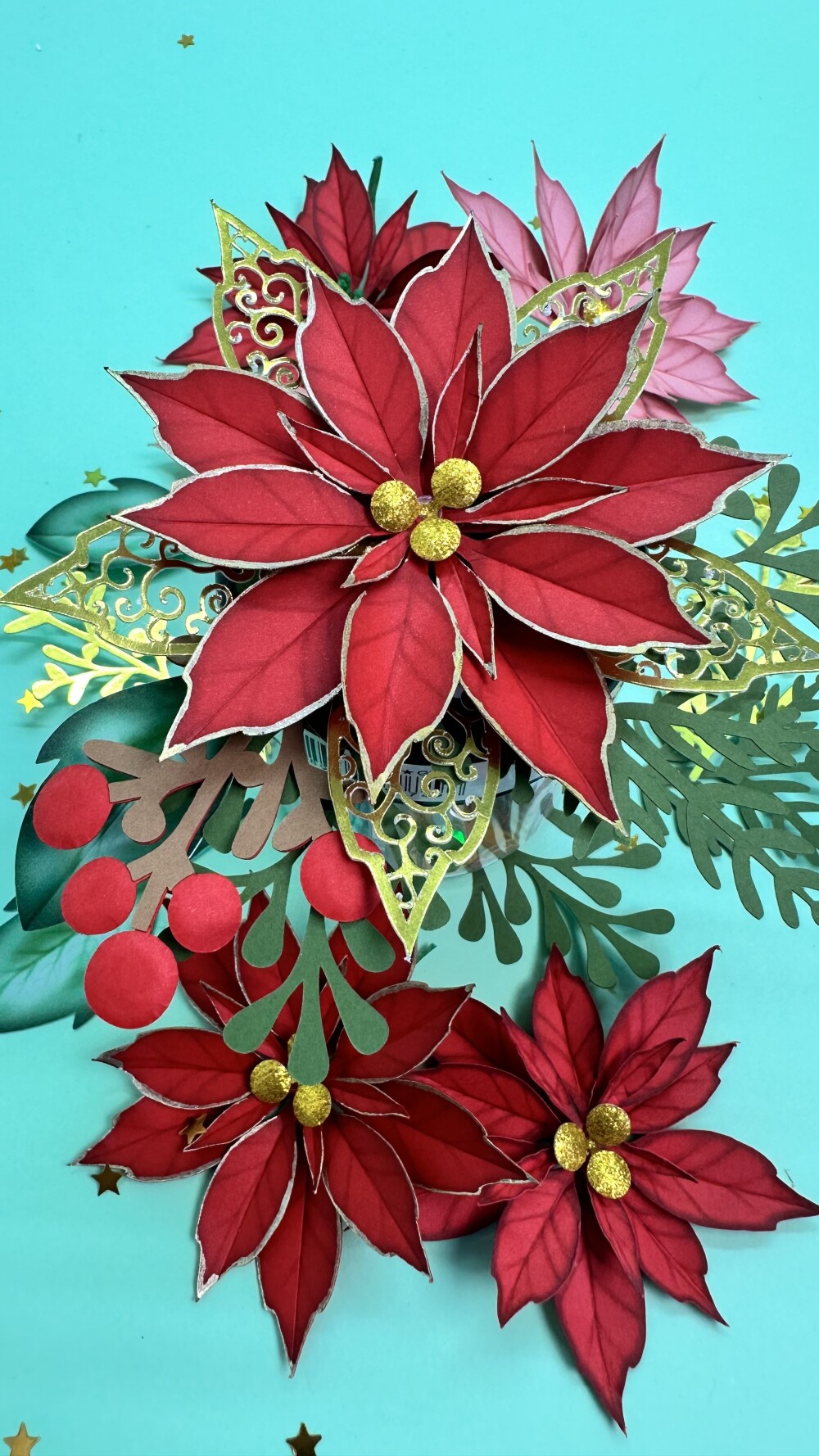 Arquivo de Corte Topo de Bolo Flor de Natal - Studio/PDF/PNG