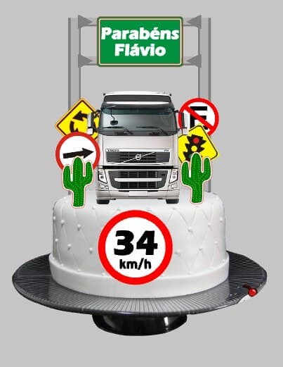 Arquivo de Corte Topo de Bolo Caminhão 02 - Somente Studio