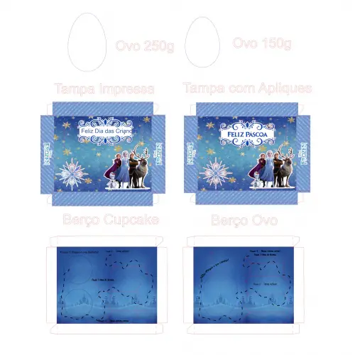 Arquivo de Corte Caixa Mini Confeiteiro Ovo Cupcake Frozen 02