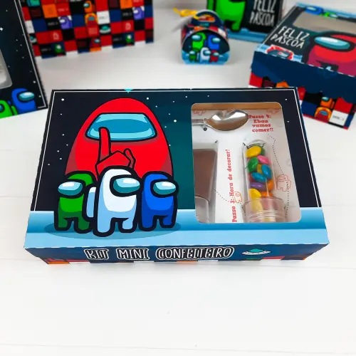 Arquivo de Corte Caixa Mini Confeiteiro Among Us 01 - STUDIO/PDF