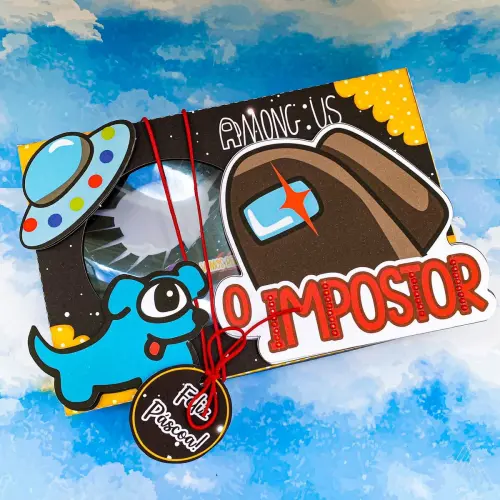 Arquivo de Corte Caixa Mini Confeiteiro Among Us 03 - STUDIO/PDF/PNG