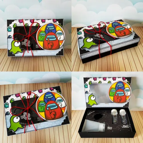 Arquivo de Corte Caixa Mini Confeiteiro Among Us 04 - STUDIO/PDF/PNG