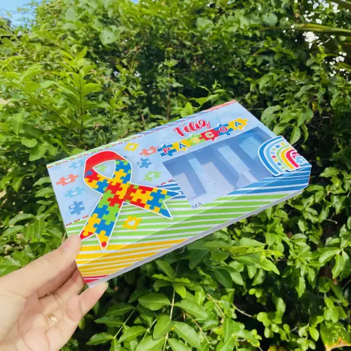 Arquivo de Corte Caixa Mini Confeiteiro Autismo 01 - STUDIO/PDF