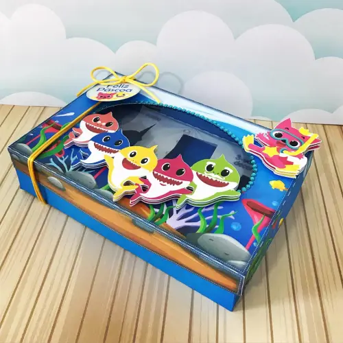 Arquivo de Corte Caixa Mini Confeiteiro Baby Shark 01 - STUDIO/PD