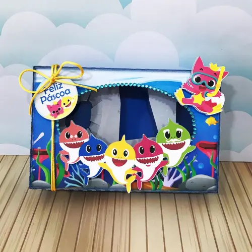 Arquivo de Corte Caixa Mini Confeiteiro Baby Shark 01 - STUDIO/PD