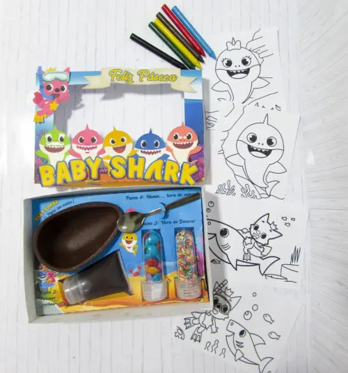 Arquivo de Corte Caixa Mini Confeiteiro Baby Shark 08 - STUDIO/PDF