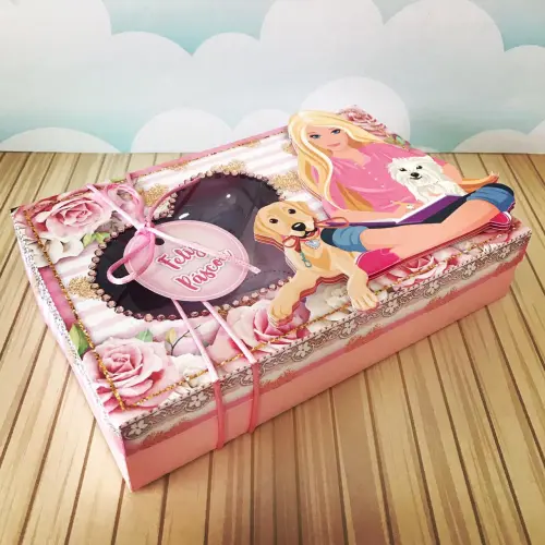 Arquivo de Corte Caixa Mini Confeiteiro Barbie 01 - STUDIO/PDF/PNG