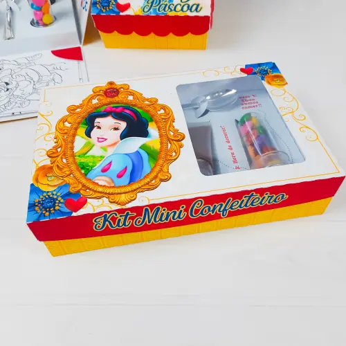 Arquivo de Corte Caixa Mini Confeiteiro Branca de Neve 03 - STUDIO/PDF