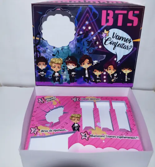 Arquivo de Corte Caixa Mini Confeiteiro BTS 01 - STUDIO/PDF/PNG