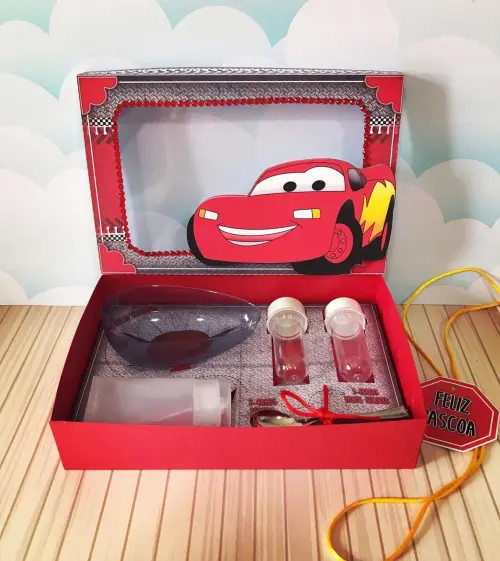 Arquivo de Corte Caixa Mini Confeiteiro Carros 01 - STUDIO/PDF/PN