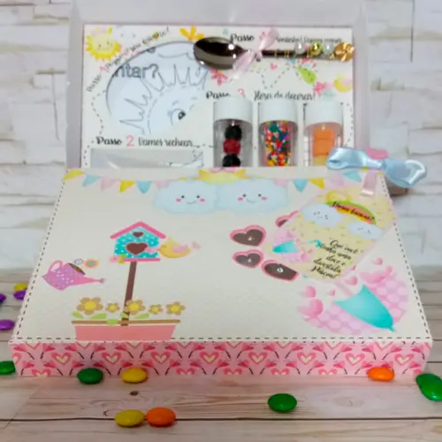 Arquivo de Corte Caixa Mini Confeiteiro Chuva de Bênçãos 01 - STUDIO/PDF