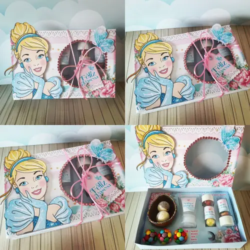 Arquivo de Corte Caixa Mini Confeiteiro Cinderela 02 - STUDIO/PDF/PNG