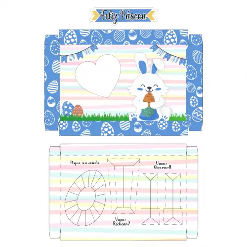 Arquivo de Corte Caixa Mini Confeiteiro Coelhinho 25 - STUDIO/PDF