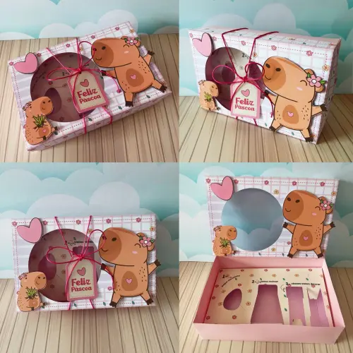 Arquivo de Corte Caixa Mini Confeiteiro Capivara 01 - STUDIO/PDF/PNG