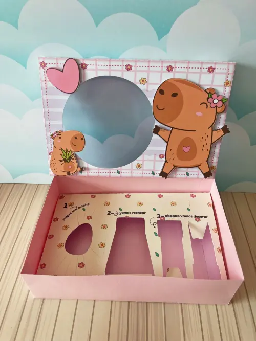 Arquivo de Corte Caixa Mini Confeiteiro Capivara 01 - STUDIO/PDF/