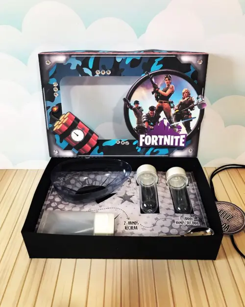 Arquivo de Corte Caixa Mini Confeiteiro Fortnite 01 - STUDIO/PDF/