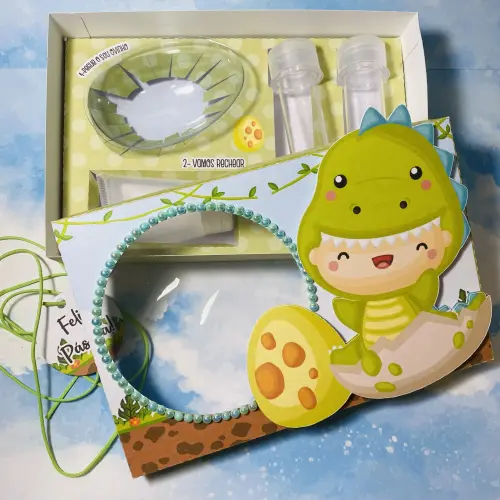 Arquivo de Corte Caixa Mini Confeiteiro Dinossauro 09 - STUDIO/PDF/PNG