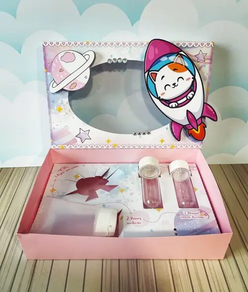 Arquivo de Corte Caixa Mini Confeiteiro Galáxia 01 - STUDIO/PDF/PNG