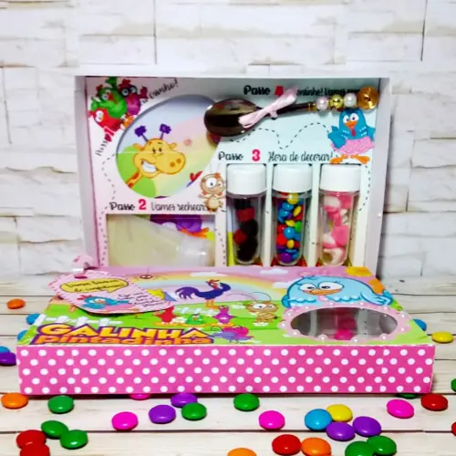 Arquivo de Corte Caixa Mini Confeiteiro Galinha Pintadinha 02 - STUDIO/PDF