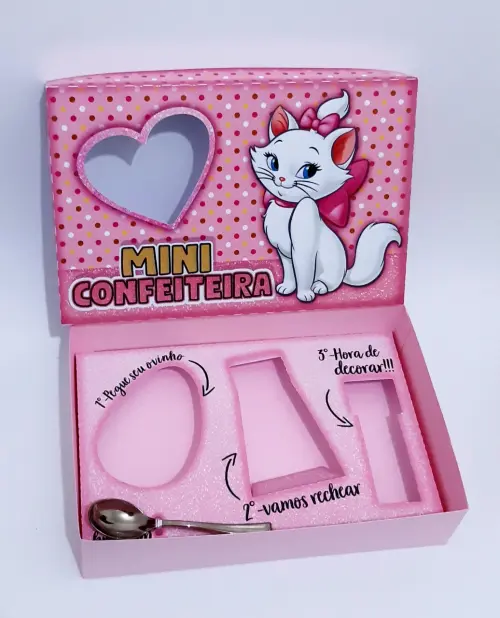 Arquivo de Corte Caixa Mini Confeiteiro Gatinha Marie 02 - STUDIO/PDF