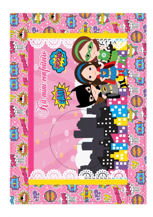 Arquivo de Corte Caixa Mini Confeiteiro Heroínas 01 - STUDIO/PDF