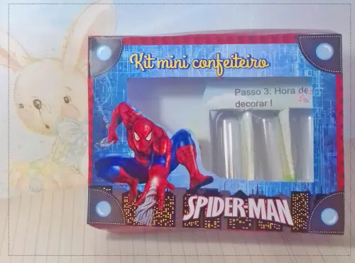 Arquivo de Corte Caixa Mini Confeiteiro Homem Aranha 02 - STUDIO/PDF/JPG