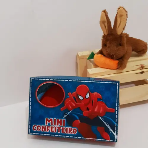 Arquivo de Corte Caixa Mini Confeiteiro Homem Aranha 03 - STUDIO/PDF