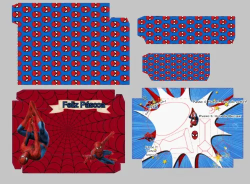 Arquivo de Corte Caixa Mini Confeiteiro Homem Aranha 09 - STUDIO/PDF