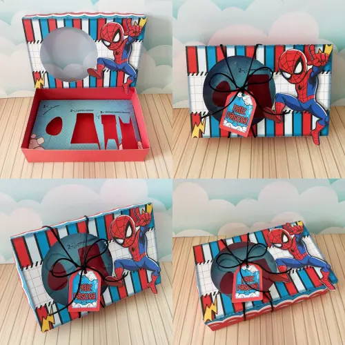 Arquivo de Corte Caixa Mini Confeiteiro Homem Aranha 13 - STUDIO/PDF/PNG