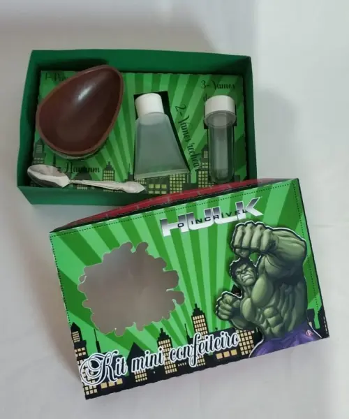 Arquivo de Corte Caixa Mini Confeiteiro HULK 02 - STUDIO/PDF