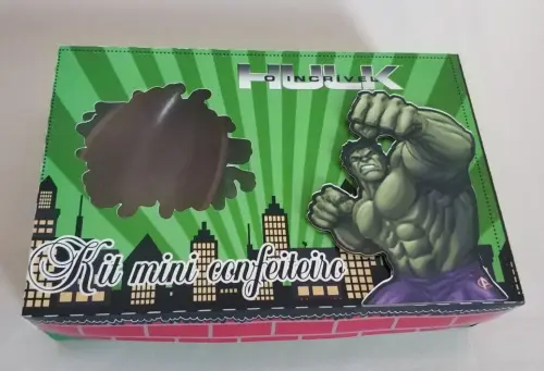 Arquivo de Corte Caixa Mini Confeiteiro HULK 02 - STUDIO/PDF