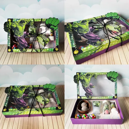 Arquivo de Corte Caixa Mini Confeiteiro HULK 03 - STUDIO/PDF/PNG