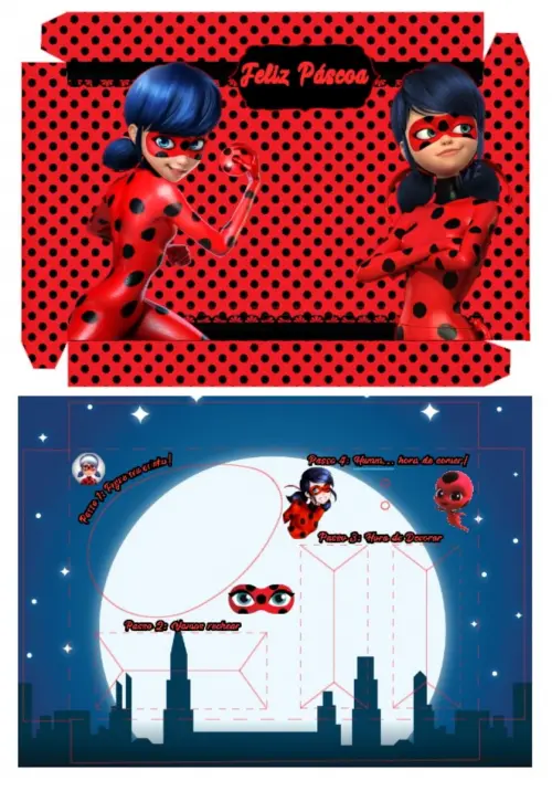 Arquivo de Corte Caixa Mini Confeiteiro Ladybug 03 - STUDIO/PDF