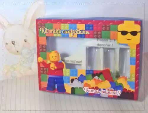 Arquivo de Corte Caixa Mini Confeiteiro LEGO 01 - STUDIO/PDF/JPG