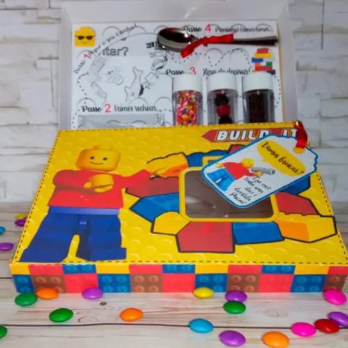 Arquivo de Corte Caixa Mini Confeiteiro LEGO 02 - STUDIO/PDF