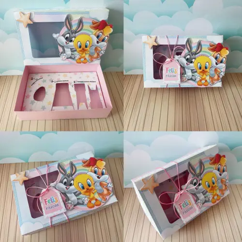 Arquivo de Corte Caixa Mini Confeiteiro Looney Tunes - STUDIO/PDF/PNG