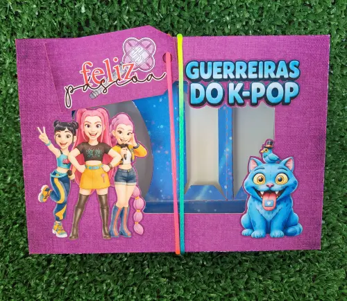 Arquivo de Corte Caixa Mini Confeiteiro Guerreiras do K-Pop 02 - 