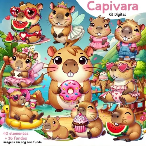 Kit Digital Png Capivara 01