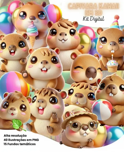 Kit Digital Png Capivara 04
