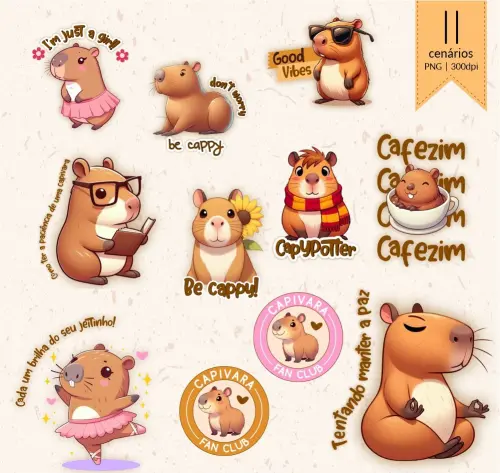 Kit Digital Png Capivara 07
