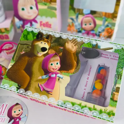 Arquivo de Corte Caixa Mini Confeiteiro Masha e o Urso 06 - STUDIO/PDF