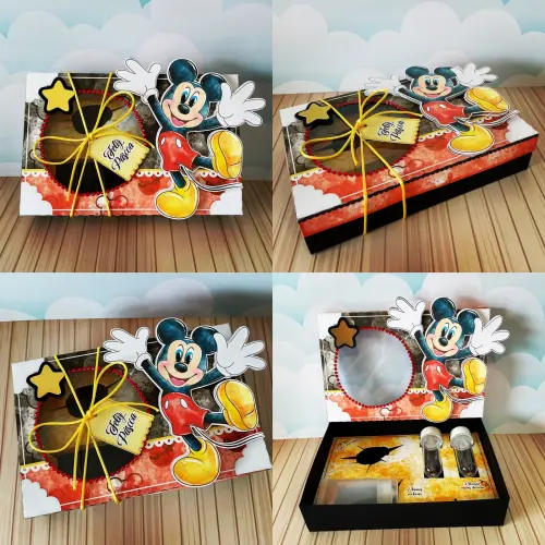 Arquivo de Corte Caixa Mini Confeiteiro Mickey 12 - STUDIO/PDF/PNG