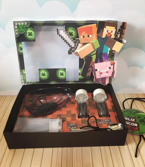 Arquivo de Corte Caixa Mini Confeiteiro Minecraft 01 - STUDIO/PDF/PNG
