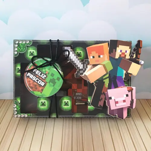 Arquivo de Corte Caixa Mini Confeiteiro Minecraft 01 - STUDIO/PDF