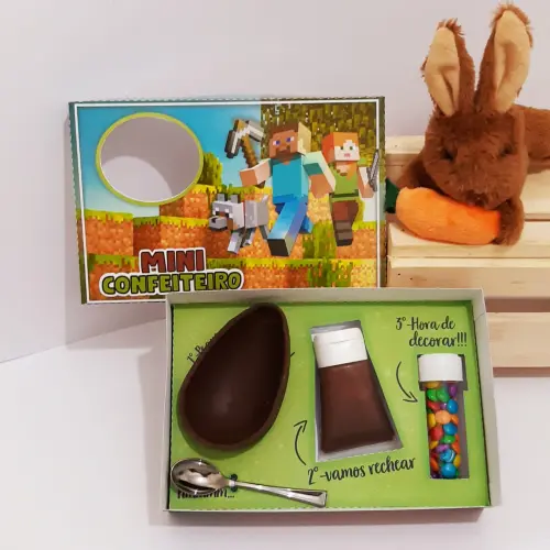 Arquivo de Corte Caixa Mini Confeiteiro Minecraft 03 - STUDIO/PDF