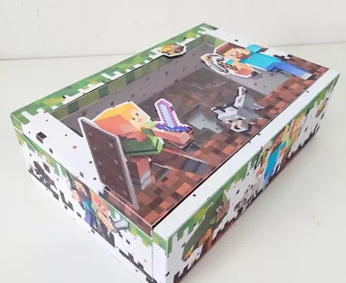 Arquivo de Corte Caixa Mini Confeiteiro Minecraft 05 - STUDIO/PDF/PNG