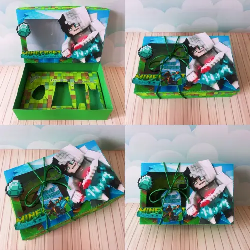 Arquivo de Corte Caixa Mini Confeiteiro Minecraft 08 - STUDIO/PDF/PNG
