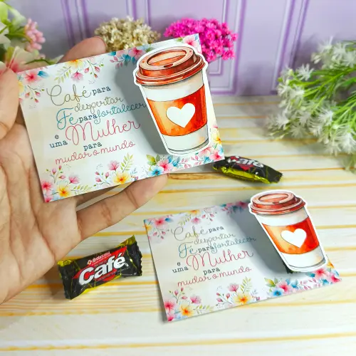 Arquivo de Corte Card Balinha Café Dia da Mulher - PNG