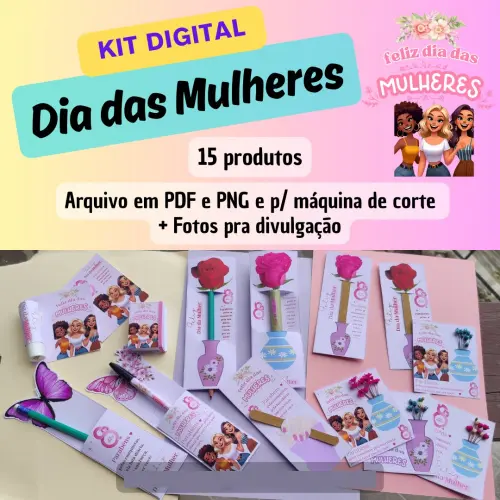 Arquivo de Corte KIT Dia da Mulher 19 - Studio/PDF/PNG